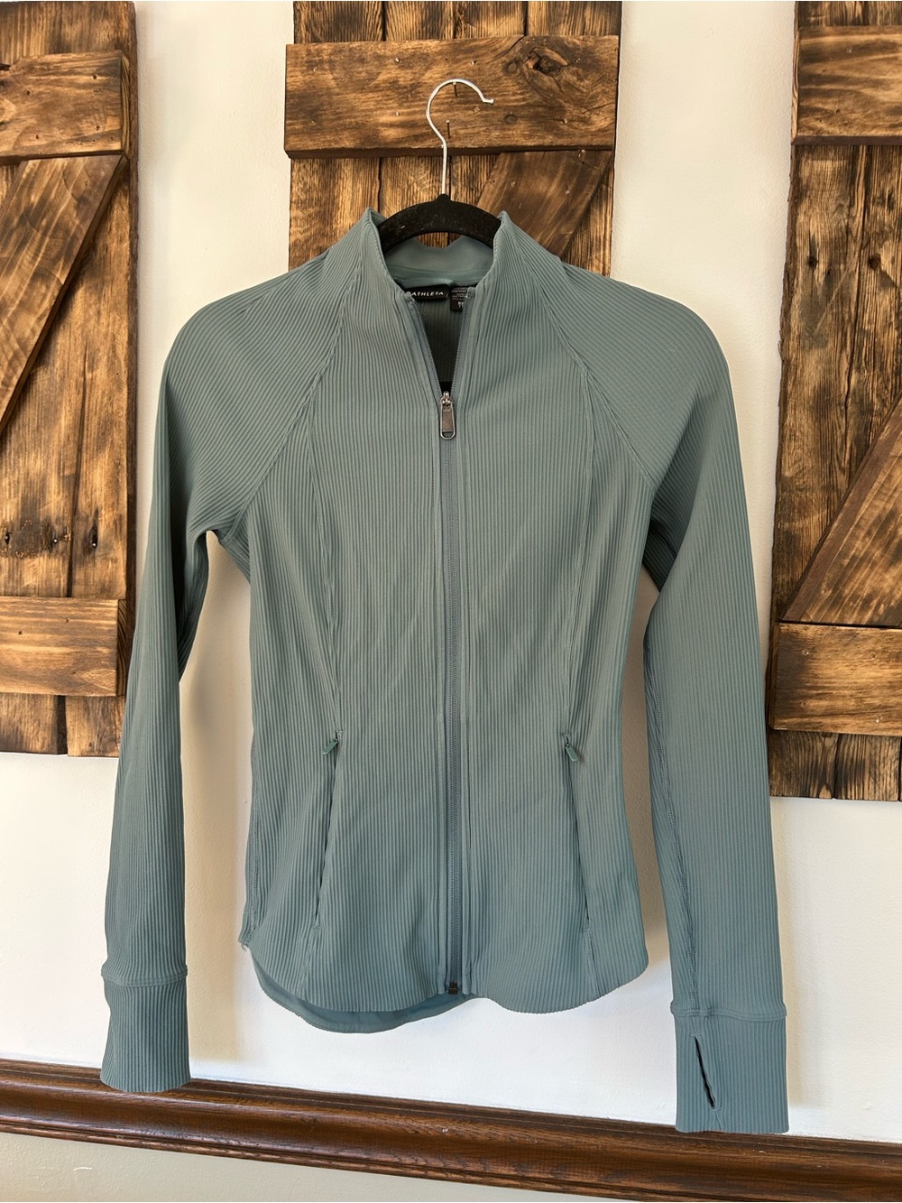 Athleta Salutation Ribbed Jacket Green Women’s XXS